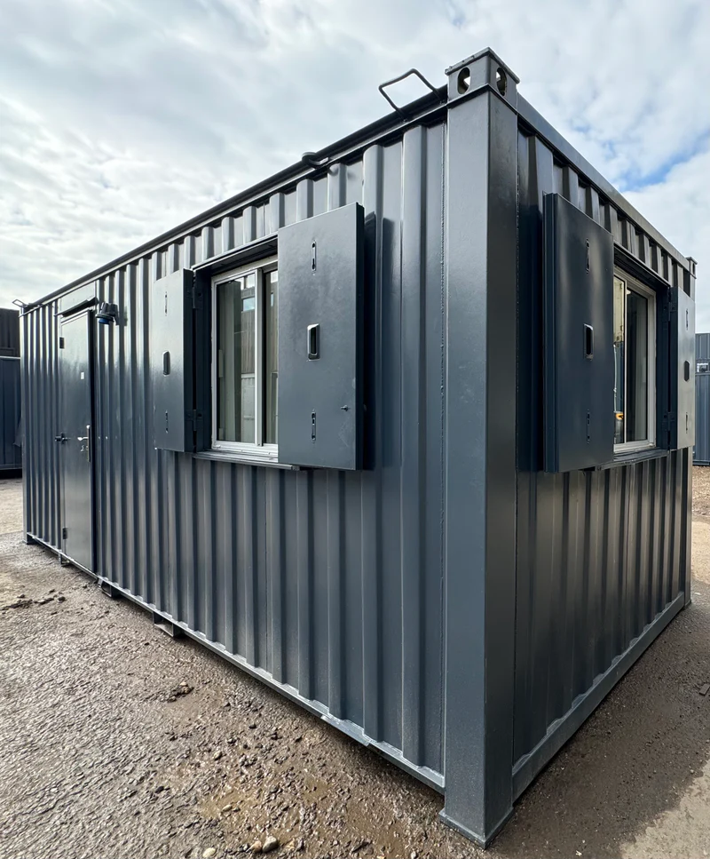 21ft x 8ft Container Office Cabin | Portable Anti-Vandal Building - M-W Containers