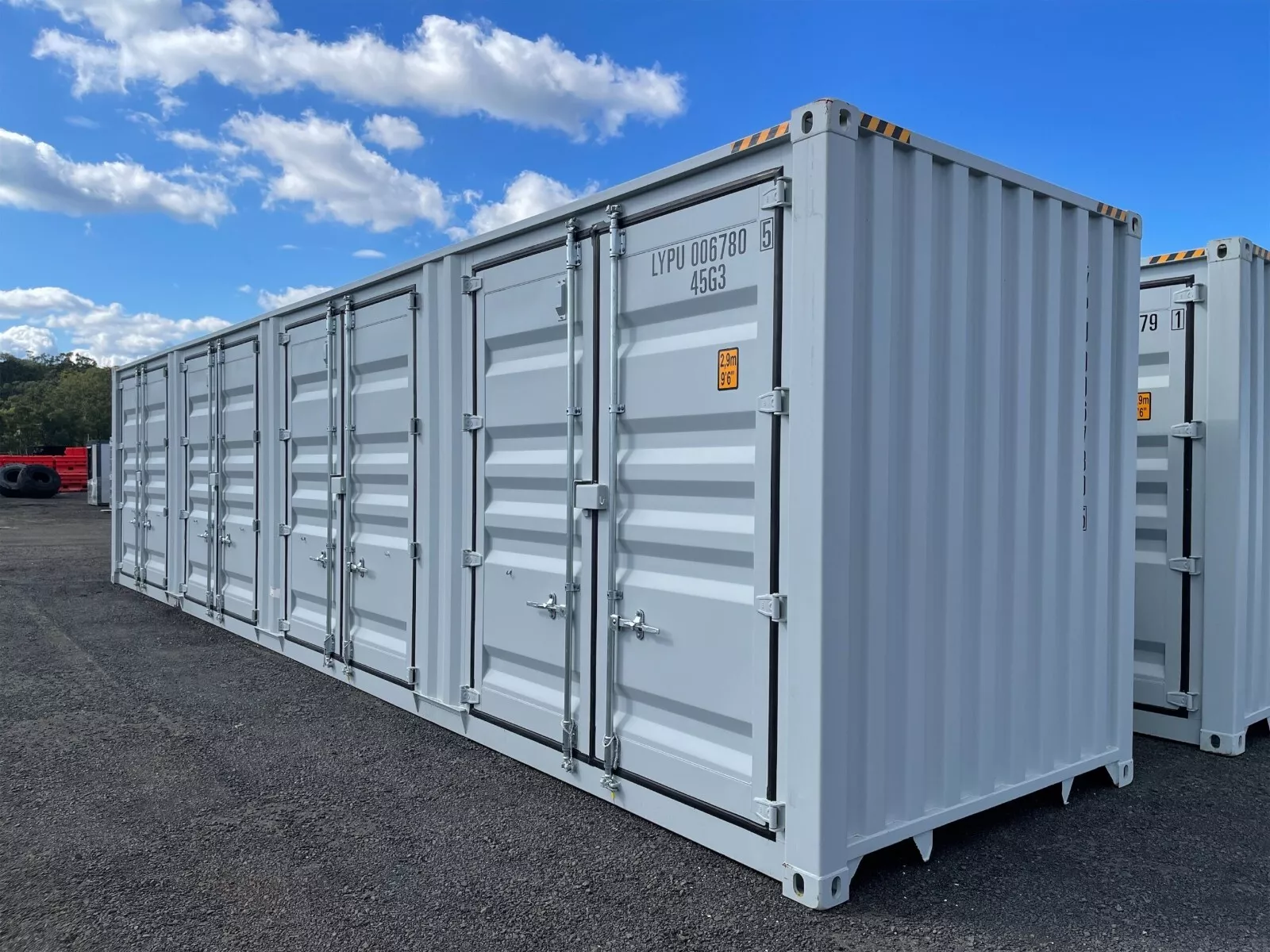 40FT High Cube Storage Shipping Container Conex w/4 Open Side Door 9.5′ Tall - M-W Containers