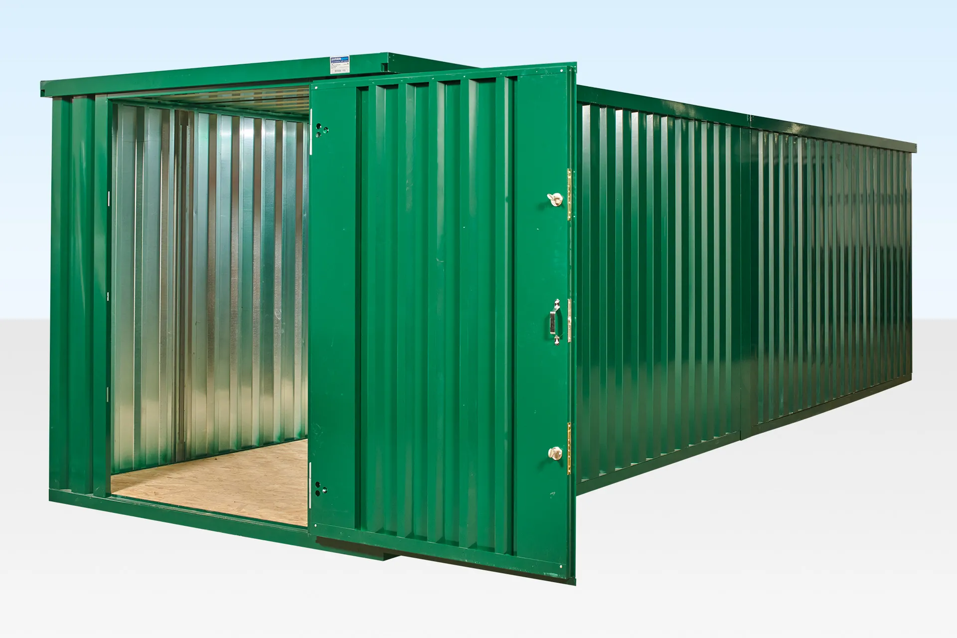 8M X 2.1M End Linked Flat Packed Container Bundle (Powder Coated) - M-W Containers